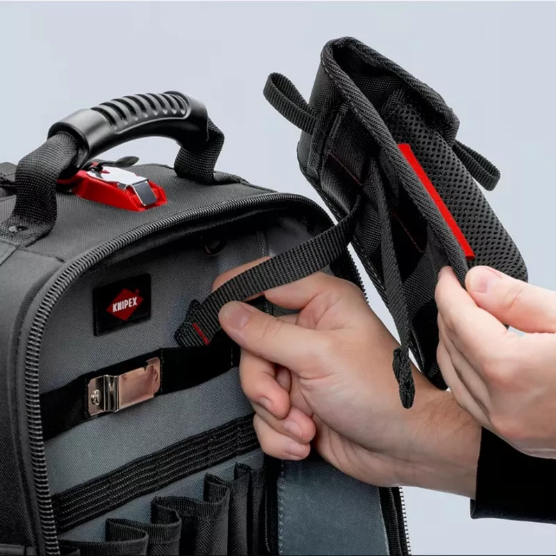 Torba narzędziowa Knipex Modular Bag 00 19 50 LE czarno-czerwona, pusta, modułowe przechowywanie narzędzi