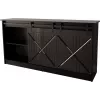 komoda 160x80x35 GRANERO czarny/czarny połysk