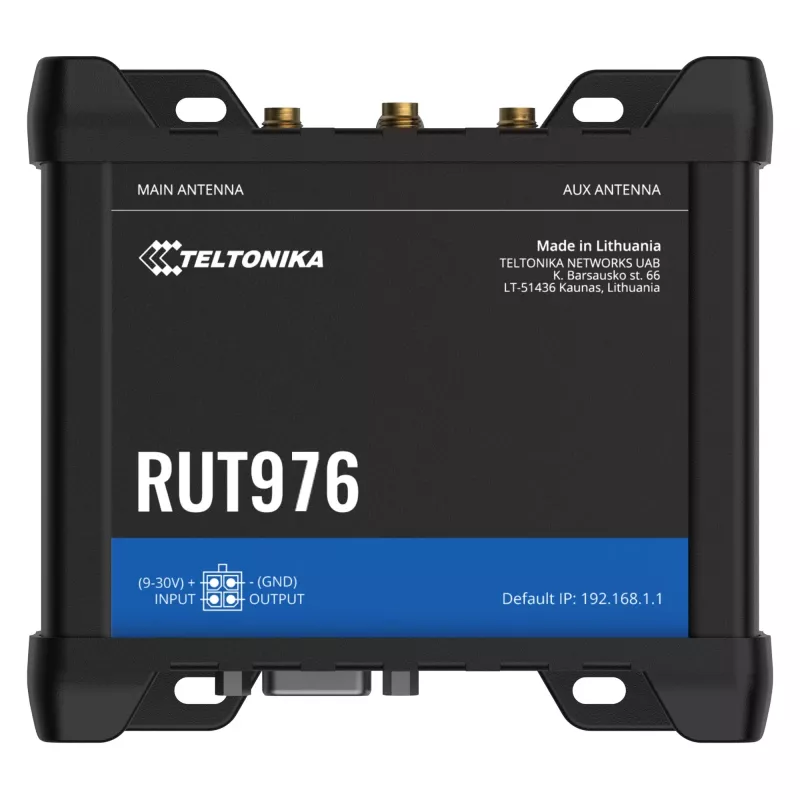 Router Teltonika RUT976 RedCap 5G, 5G, Wi-Fi 4, Dual SIM, 4x FE LAN, RS232, RS485