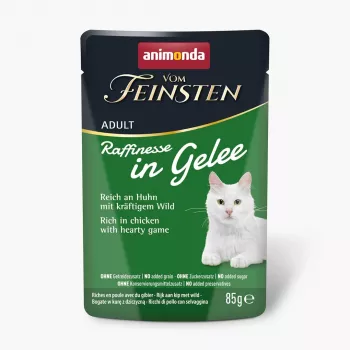 ANIMONDA Vom Feinsten Adult Raffinesse w galarecie, bogata w kurczaka z dziczyzną - mokra karma dla kota - 85 g
