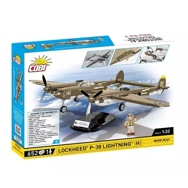 Cobi Klocki Lockheed P-38H Lightning zestaw 5763 — model w skali, kolekcjonerski model samolotu