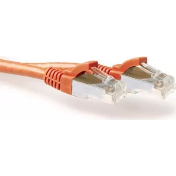 ACT Pomarańczowy kabel krosowy SFTP CAT6A 0,50 m z bezproblemowymi złączami RJ45