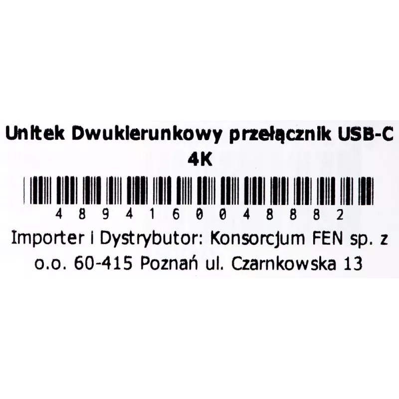 Stacja dokująca Unitek D1078A — hub USB-C, 2x wejście USB-C, 1x wyjście USB-C, 100 W PD, obsługa 4K, maks. 3480×2160, szary