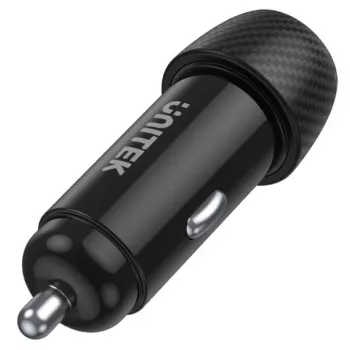Ładowarka samochodowa Unitek P1400A z USB-C i USB-A, 38W, Quick Charge 3.0, wejście 12–24V, czarna