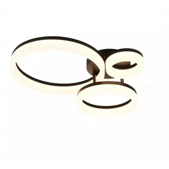 Lampa sufitowa TRIO Scope LED 4000 lm, czarna, montaż podtynkowy, 4000K