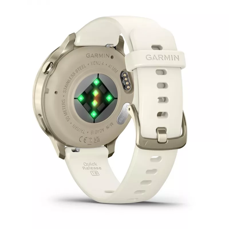 Smartwatch GARMIN Venu 4, koperta 41 mm w kolorze złotym, 1,2 cala AMOLED 390×390, GPS, Wi‑Fi, 5 ATM, bateria do 10 dni