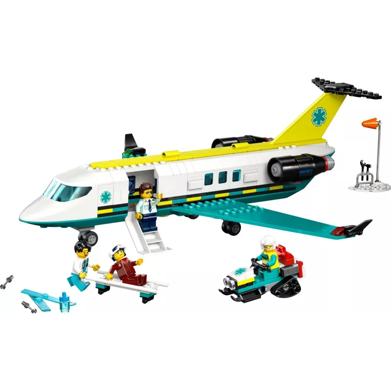 LEGO City Samolot Ratunkowy 60465 – mały zestaw konstrukcyjny samolotu ratunkowego, 403 elementy, 4 minifigurki, wiek 6+
