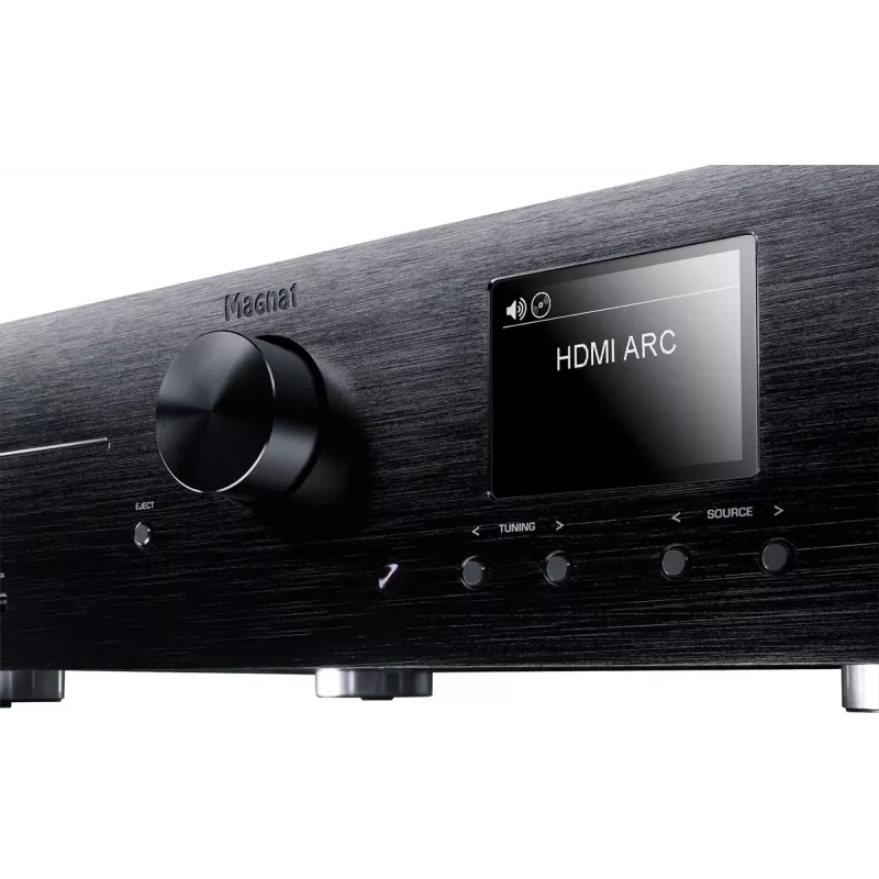 Odbiornik stereo Magnat MC 400 — 2.0 kanałów, 40 W na kanał, odtwarzacz CD, Wi‑Fi, Bluetooth, DAB/FM, Ethernet (czarny)