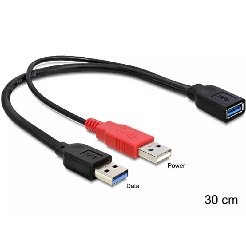 Kabel USB DeLOCK 83176 USB 3.2 Gen 1 0.3 m USB A 2 x USB A