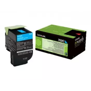 Lexmark 702C R kaseta z tonerem 1 szt. Oryginalny cyjan