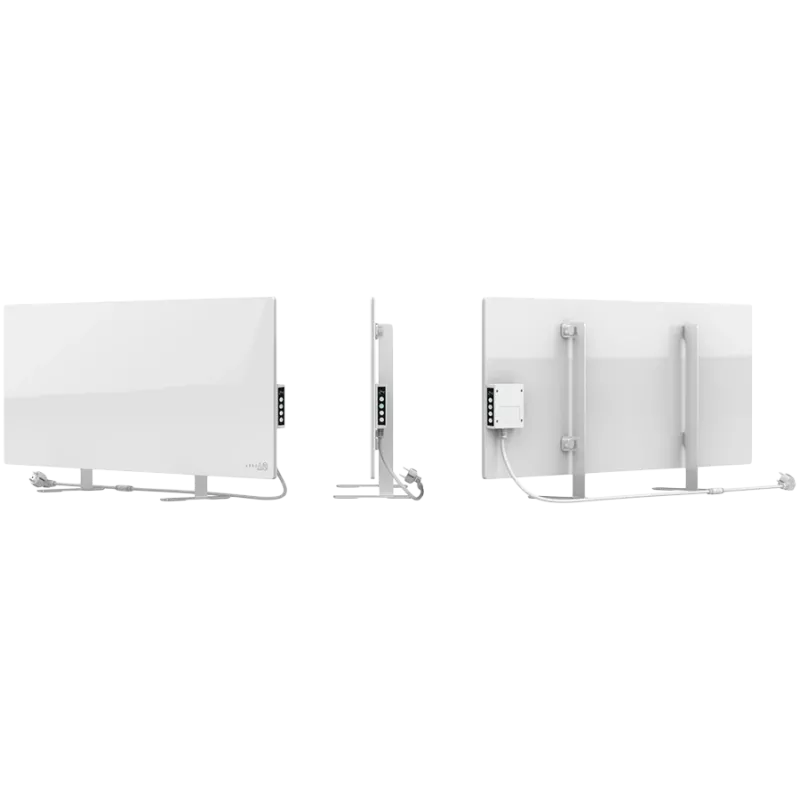 AENO Premium Eco Smart Heater, 700 W, szkło hartowane, ogrzewanie na podczerwień + konwekcyjne, wyświetlacz LED, wtyczka: Europa (typ E/F), BIAŁY