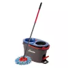 Mop do podłogi VILEDA z mikrofibry 320 mm, uchwyt teleskopowy 55–123 cm, zmywalny, głowica obrotowa 360°, czarny/niebieski/czerwony
