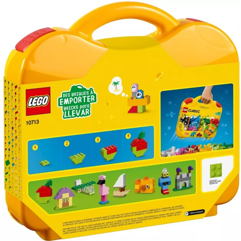 LEGO 10713 Classic Kreatywna Walizka do Przechowywania Zabawek z Kolorowymi Klockami, Prezent dla Dzieci od 4 lat, Chłopców i Dziewczynek