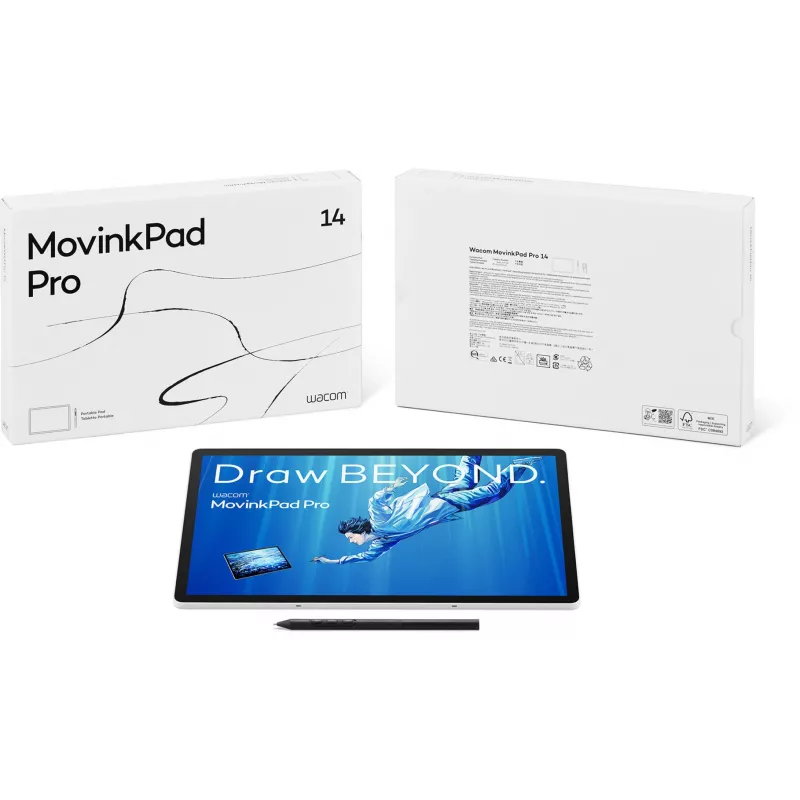 Wacom MovinkPad Pro 14, przewodowy i bezprzewodowy, 5080 lpi, 302 x 189 mm, USB/Bluetooth, 1 cm, pin