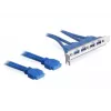 DeLOCK Slotblech USB3.0 Pin Header 19 Pin 2 x Internal > 4 x USB3.0-A Socket external - Slotblech (82974)