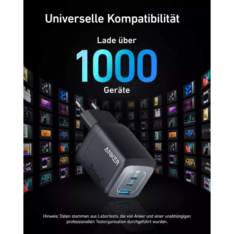 Wewnętrzna szybka ładowarka USB Anker Prime A2669313 — 67 W, 1×USB-A, 2×USB-C, Czarna