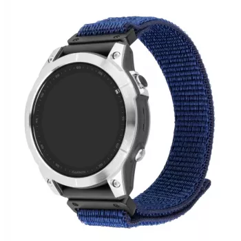 Zamienny sportowy pasek FIXED do Garmin QuickFit 22 mm — ciemnoniebieski nylon, 160–210 mm