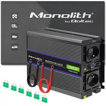 Przetwornica napięcia QOLTEC Monolith 3000 MS Wave, 12V→230V, 1500/3000W, z USB