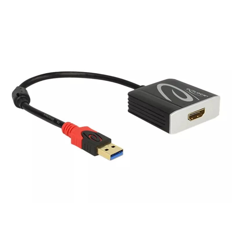 Adapter kabla wideo DeLOCK 62736 USB Type-A na HDMI 0,2 m Czarny
