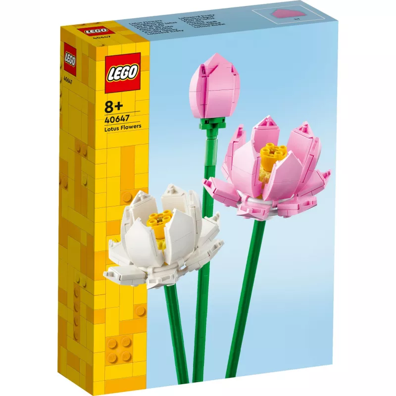 Zestaw konstrukcyjny LEGO 40647 Kwiaty lotosu — Kolekcja botaniczna, model modułowy, 220 elementów, wysokość 300 mm, wiek 8+