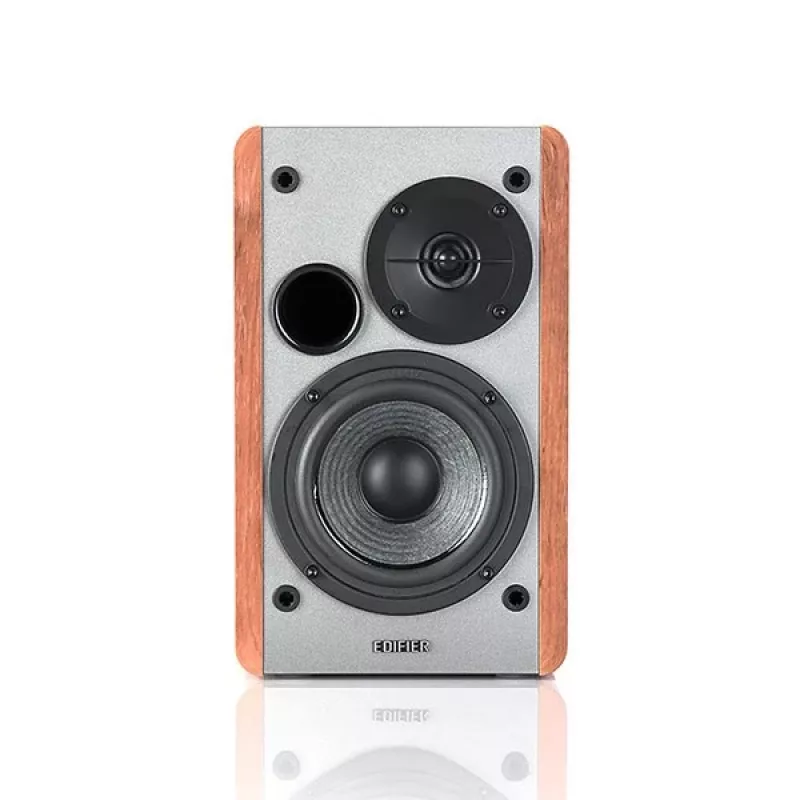 Edifier R1280T Active Bookshelf Speaker System with Remote Control and Dual RCA Inputs - Brown Wood