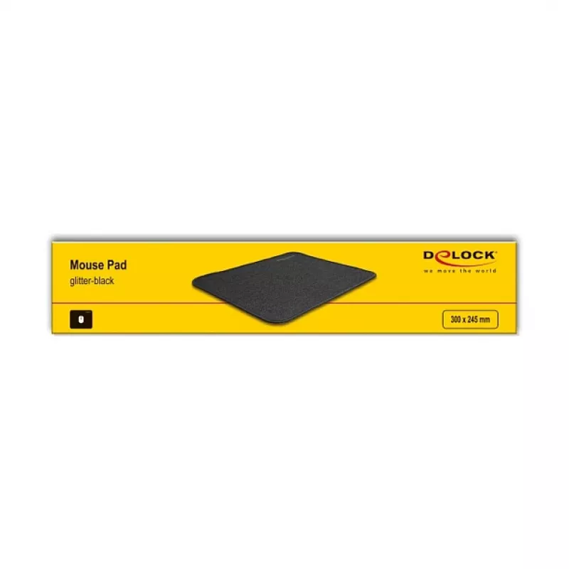 Podkładka pod mysz DeLOCK glitter-Czarny 300x245mm Guma Antypoślizgowa