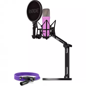 NT1 Signature +XLR-kabel+Desktop Studio Arm, mikrofon liliowy, zestaw