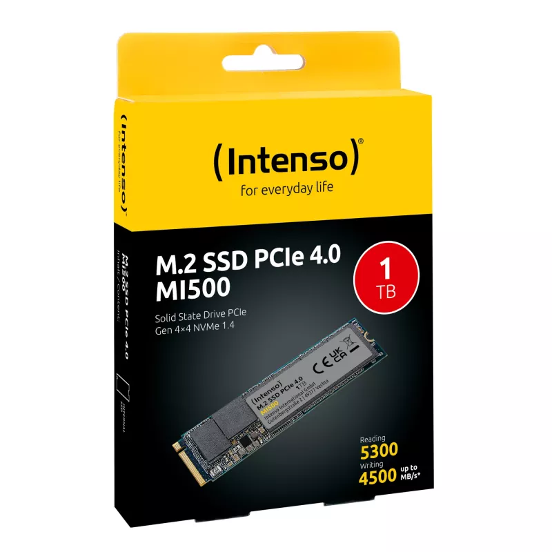 SSD|INTENSO|MI500|1TB|M.2|NVMe|3D NAND|Write speed 4500 MBytes/sec|Read speed 5300 MBytes/sec|4mm|TBW 600 TB|MTBF 1500000 hours|3836460