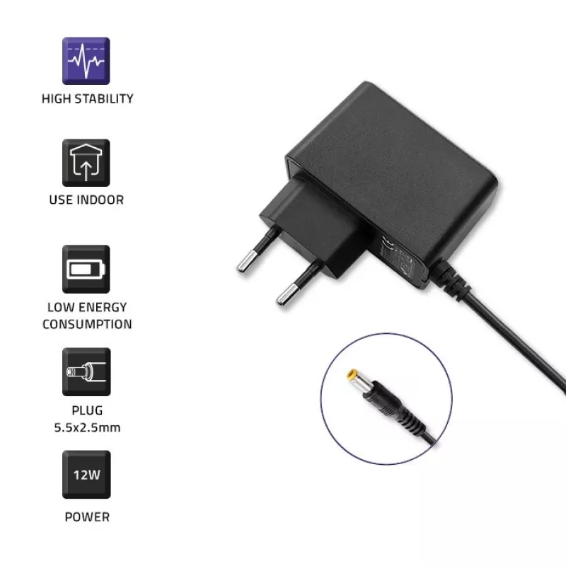 Zasilacz Qoltec 52401 12W Wewnętrzny Czarny do drukarki POS