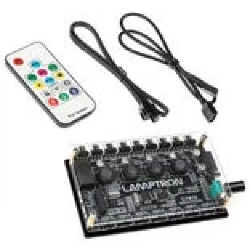 Kontroler wentylatorów i ARGB Lamptron CY816 Czarny — 6 portów wentylatorów, 8 stref ARGB