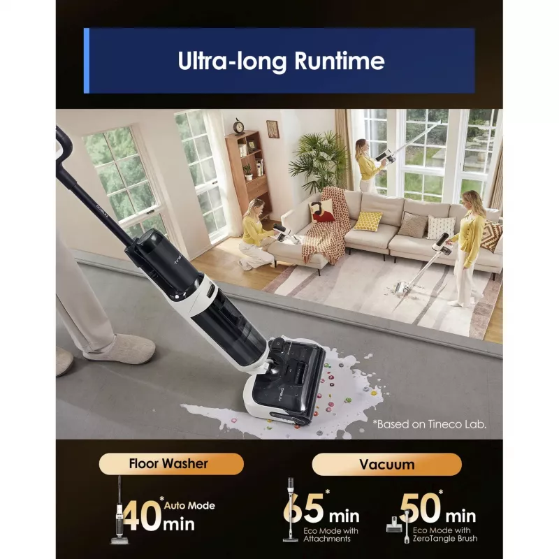 Środek do czyszczenia podłóg Tineco Floor One Switch S6 Stretch Plus biały — bezprzewodowy mop z funkcją odkurzania do twardych podłóg