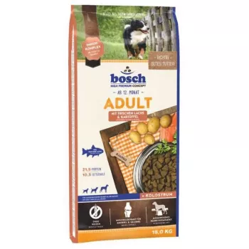 Sucha karma dla psów Bosch łosoś dla dorosłych & Potato 15 kg – dla dorosłych psów, 21,5% białka, 10,5% tłuszczu