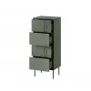 Komoda cama meble Cama 4S TRESSE 50x40x125 cm, matowa zieleń, 4 szuflady, płyta wiórowa