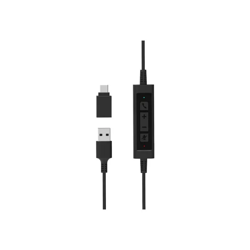 PORT CONNECT | Słuchawki USB Stereo PRO ON'R 300 | Przewodowe | Nauszne | Redukcja szumów | Czarny