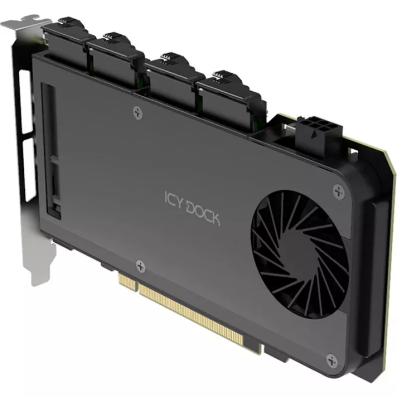 Karta adaptera 4 x M.2 NVMe SSD do kieszeni mobilnej, icy dock MB204MP-B