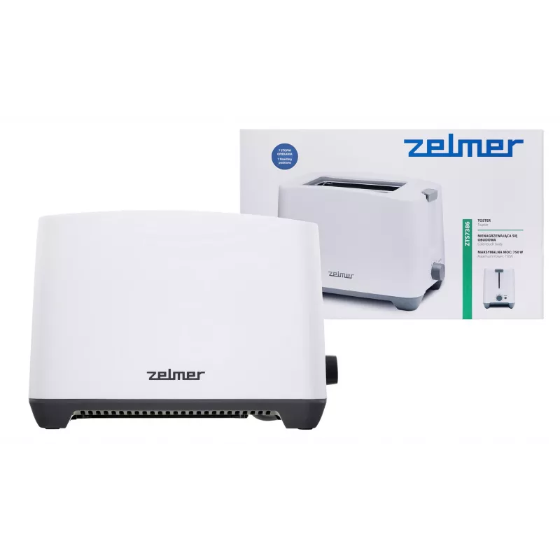 Zelmer ZTS7386 toster 2 kromki 750 W Biały