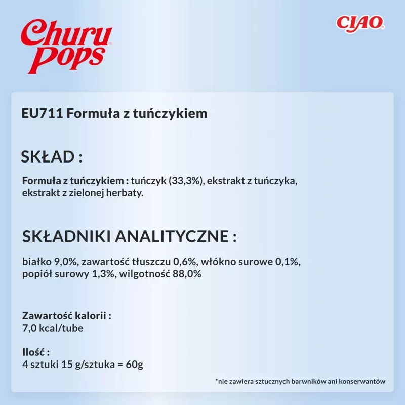 INABA Churu Pops Tuna - Przysmaki dla kota - 4x15 g