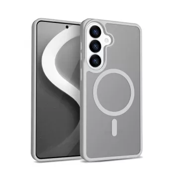 Crong Hybrid Matte Magnetic etui do Samsung Galaxy S26 — TPU + PC, szary
