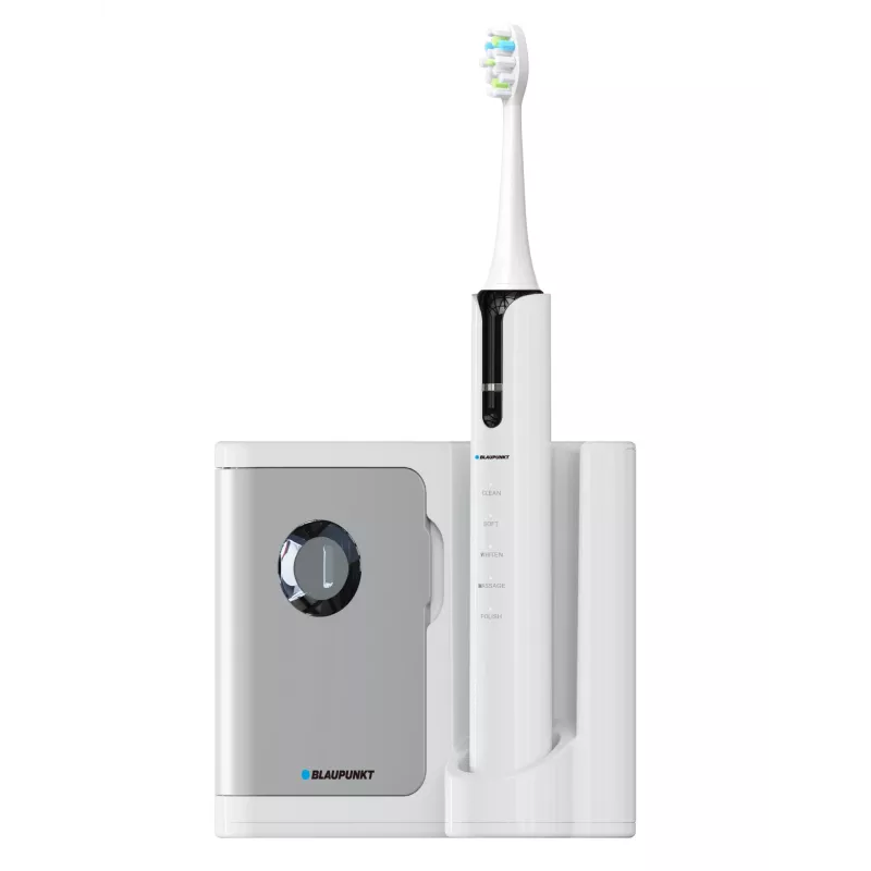 Szczoteczka soniczna BLAUPUNKT DTS711 — 5 trybów, 48 000 ruchów/min, wbudowana bateria, 4 końcówki, baza ładująca ze sterylizatorem UV