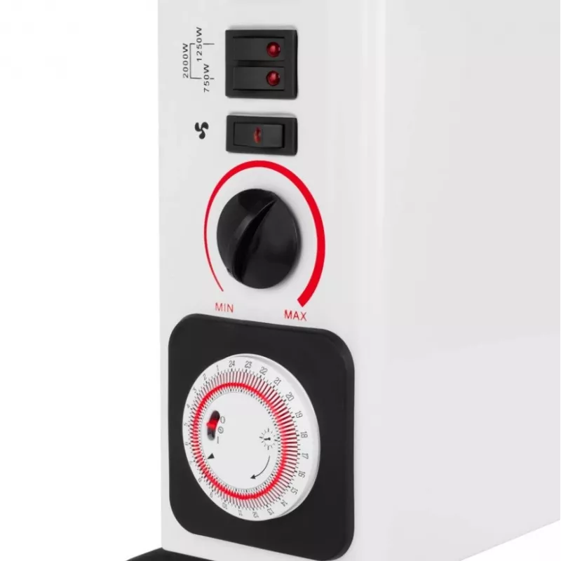 Grzejnik konwektorowy elektryczny NOVEEN CH-6000 TIMER TURBO FAN 2000W 3 poziomy mocy montaż ścienny/podłogowy biały
