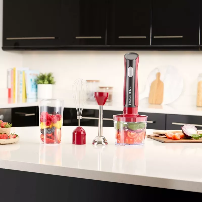Russell Hobbs 27140-56 blender 1 L Przenośny blender 500 W Czarny, Czerwony, Przezroczysty