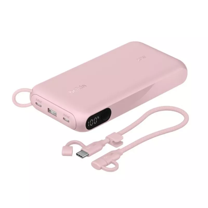 Powerbank Belkin BPB028HQPK 20000 mAh — 2× USB-C, 1× USB-A, różowy