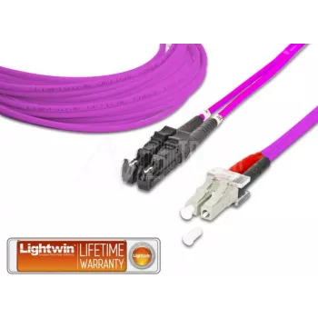 Lightwin Wysokiej Jakości Dupleksowy Kabel Patchcord LWL, MM OM4, E2000 - LC Kabel Patchcord LWL (LDP-50 E2-LC 2.0 OM4)