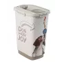 Szczelny plastikowy pojemnik na żywność rotho Cody Beż 25 L — przechowywanie karmy dla zwierząt, 463×330×250 mm, 3 kg