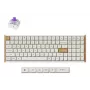 Klawiatura mechaniczna Keychron K4 HE 96% QWERTY — USB, RF Wireless i Bluetooth, 100 klawiszy, RGB, Biały/Drewniany