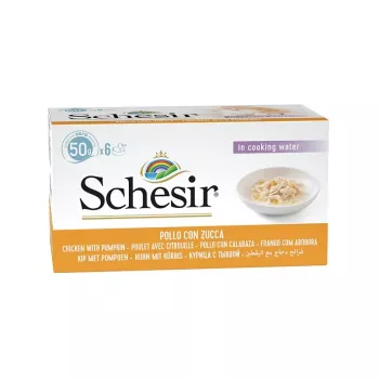 SCHESIR Filety z kurczaka z dynią w bulionie - mokra karma dla kota - 6x50g