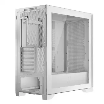 Obudowa PC MODECOM VOLCANO EXPANSE S MIDI Tower — Biała, microATX, szkło hartowane, USB-C, obsługa GPU 430 mm