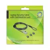kabel lock DELOCK 20677 — combination laptop security kabel 2 m, Ø 4.4 mm, Czarny/srebrny
