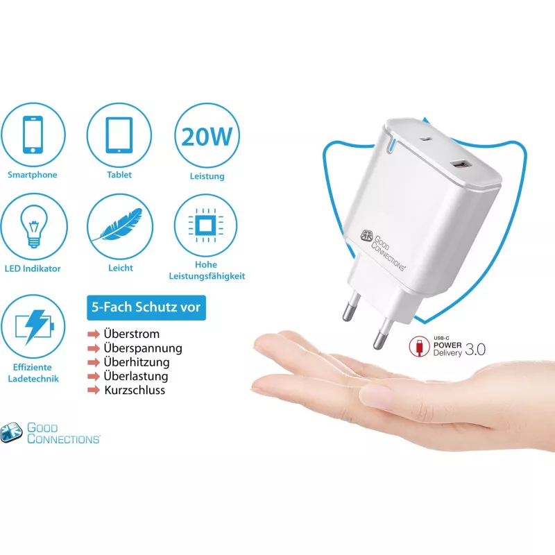 Alcasa PCA-W003W Ładowarka do urządzeń mobilnych Biała (PCA-W003W)
