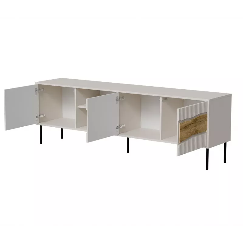 TV cabinet cama meble INSERTO 3D1W 190x40x62 cm wykończenie cashmere z LED